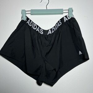 Adidas Black Running Shorts with Logo Waistband